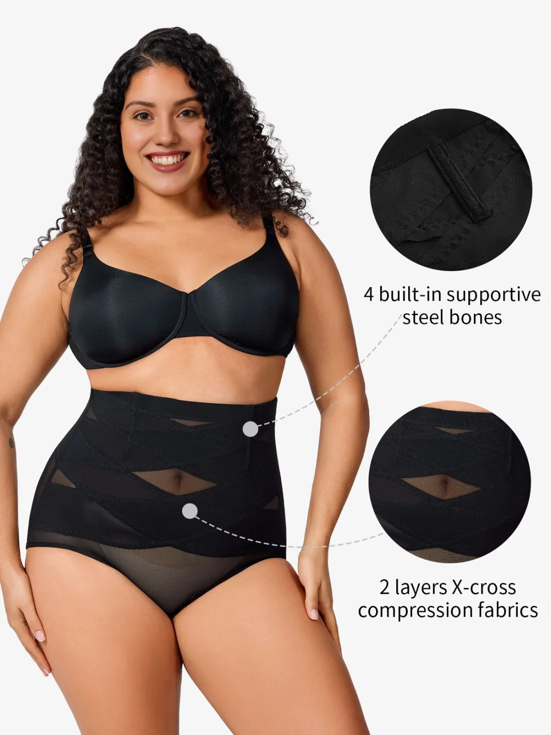 Plus Size Women Hi-Waist Butt Lifting Panties
