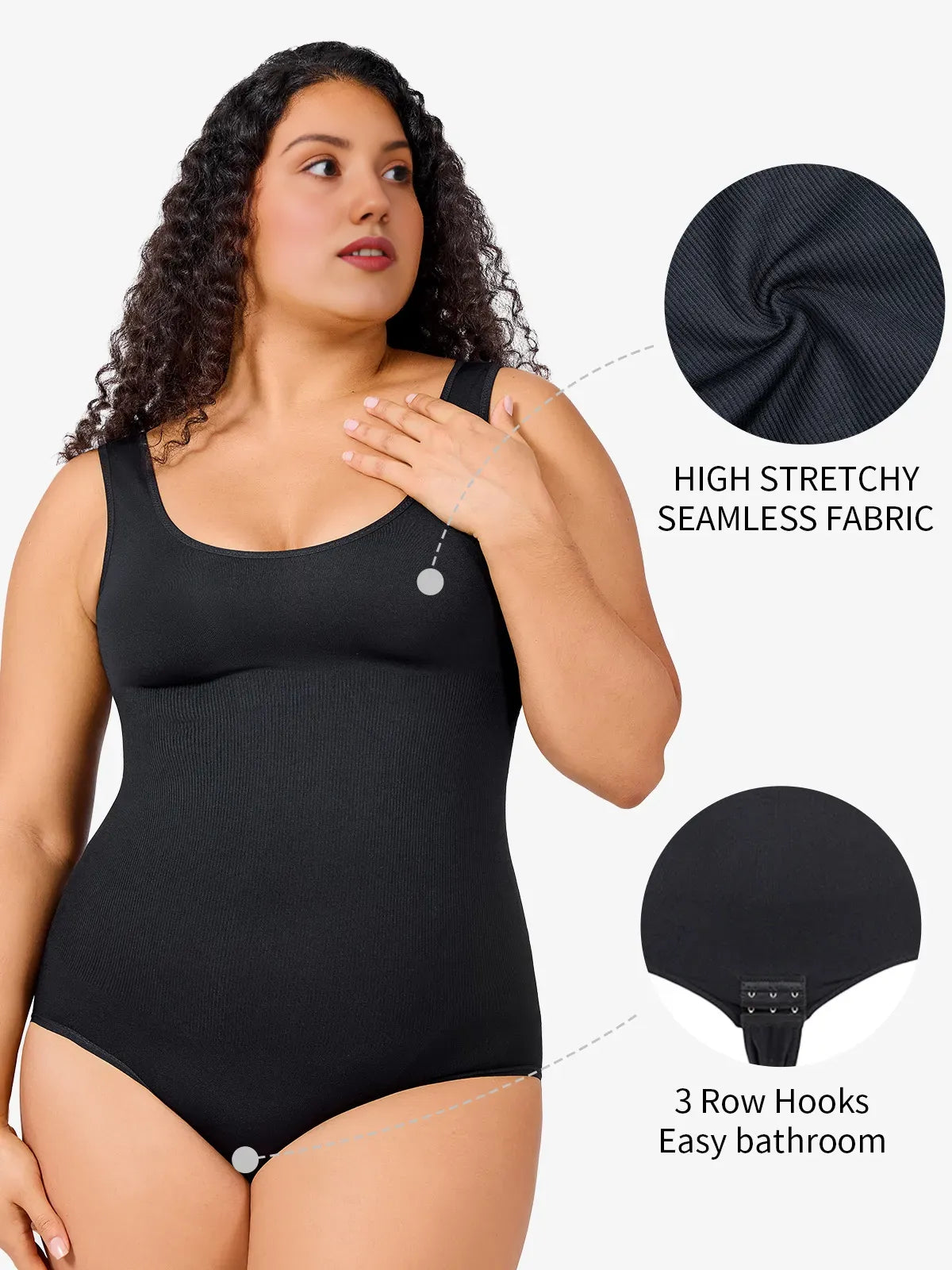 Plus Size Seamless Sleeveless Shapewear Bodysuit